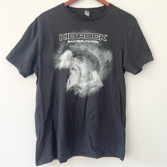 Gildan Kid Rock Bad Reputation Bad Smoke Essential T-Shirt Black Gray Tee M - Picture 2 of 5